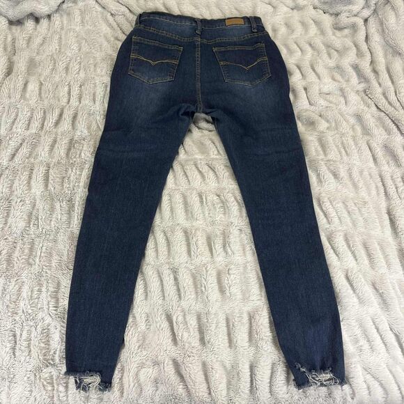 Pastel Jeans Women 11/12 Blue Skinny Raw Hem Distressed Denim Stretch Grunge - Picture 2 of 10
